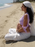 pregnant woman in yoga meditation