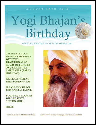Yogi Bhajan's Birthday